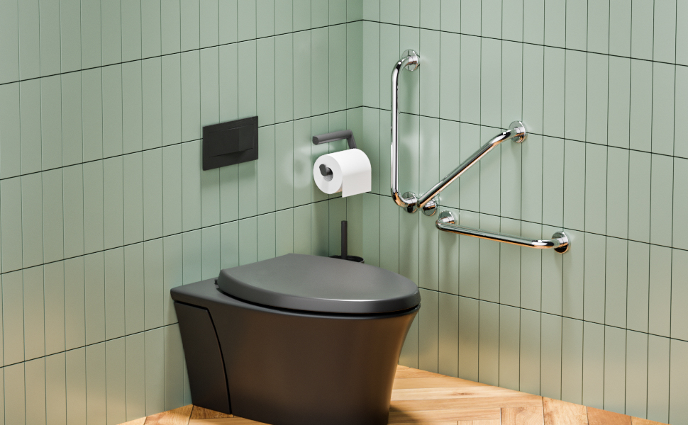 handicap grab bars chrome