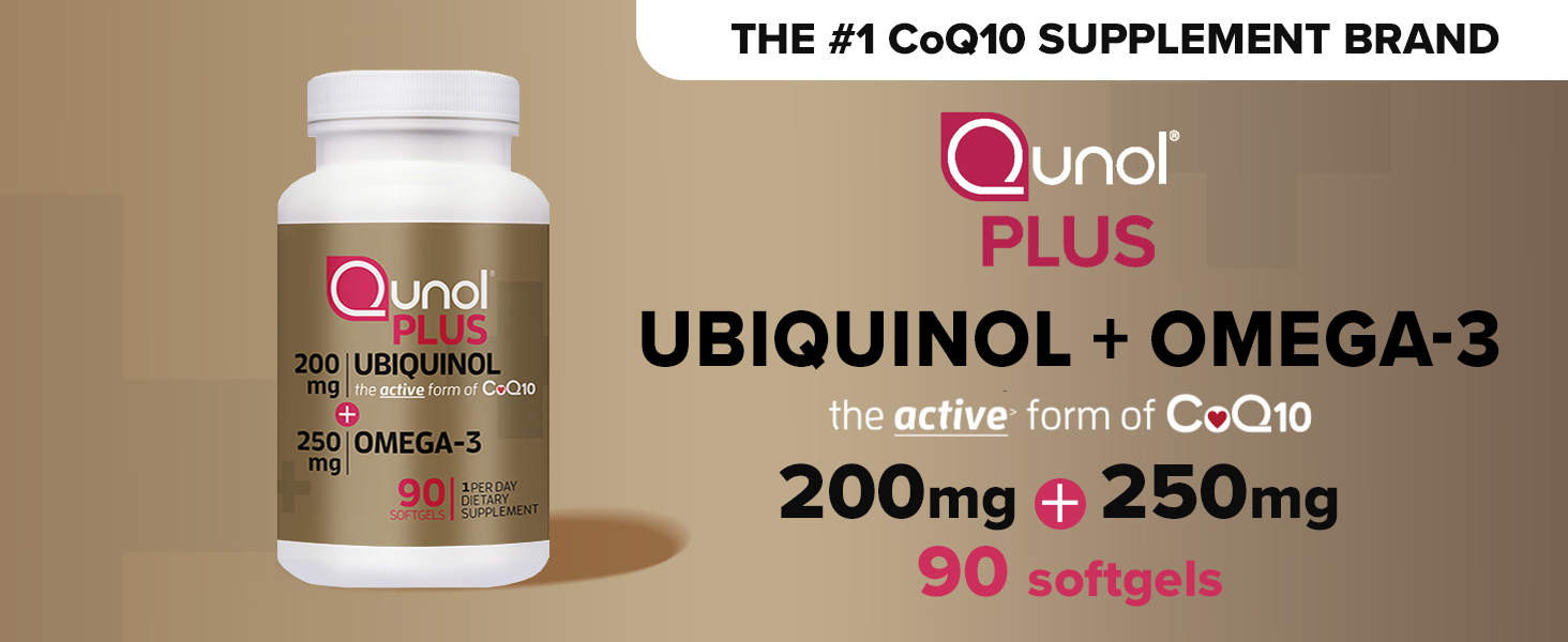 Ubiquinol 200mg plus omega 3 250mg 90 ct
