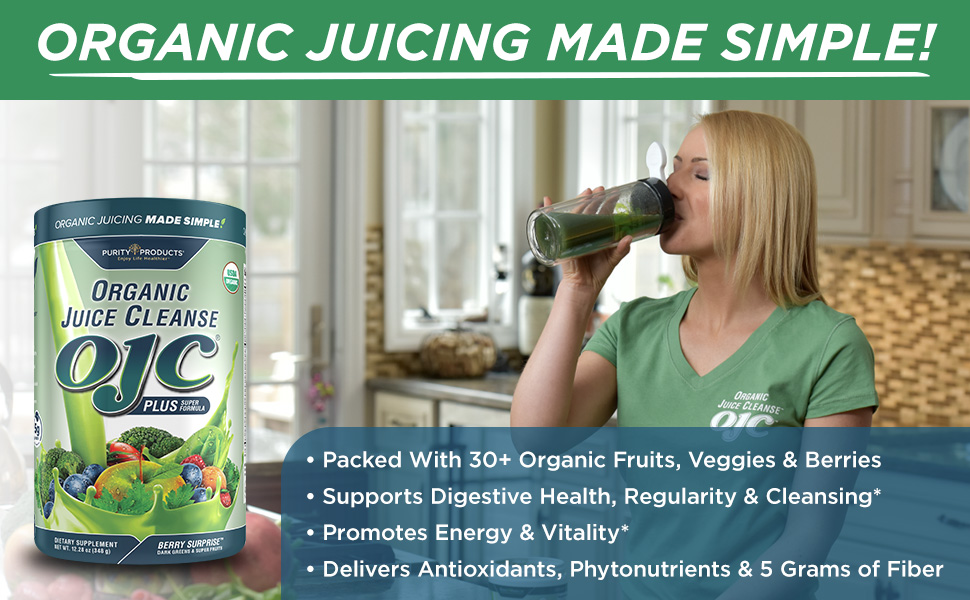 ojc plus berry surprise purity products organic juice cleanse powder greens reds fruits vegetables