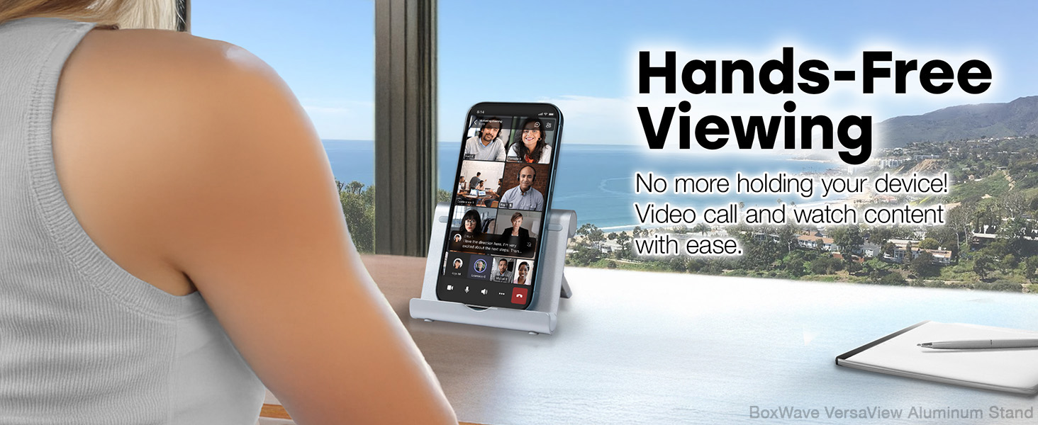 Hands-free Viewing - no more holding your device! Video call and watch content with ease.