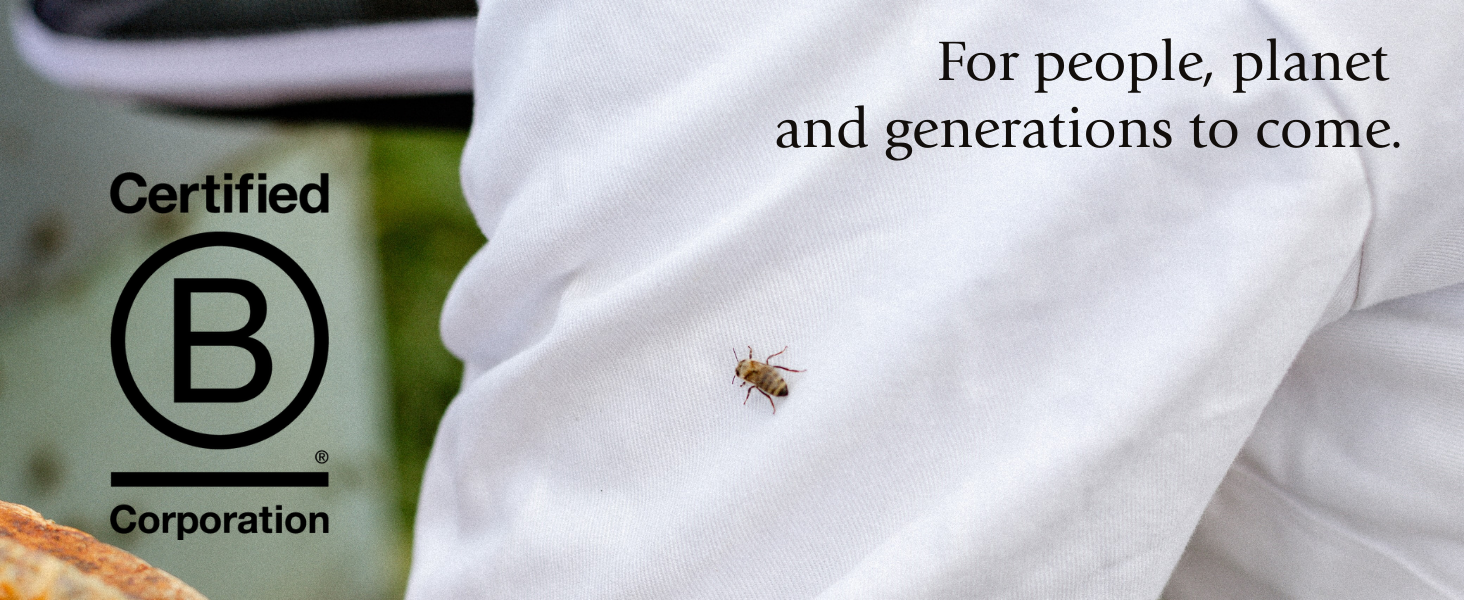 bee on beenz beekeeper sleeve. BeeNZ is a bcorp certified company
