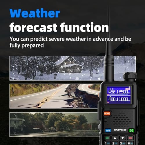 Baofeng Radio UV-5RM Ham Radio Handheld UV5R Walkie Talkies Long Range | with NOAA Weather | Rechargeable |Programming Cable & Earpiece | 999