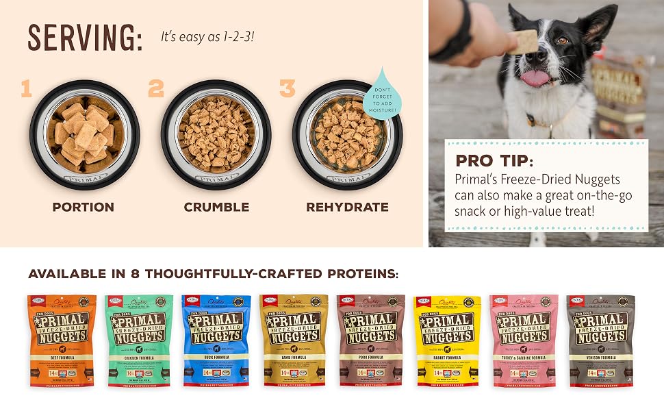 primal freeze dried dog food treat topper mixer beef chicken