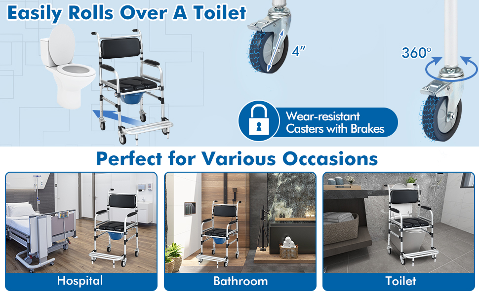 Shower Commode Wheelchair