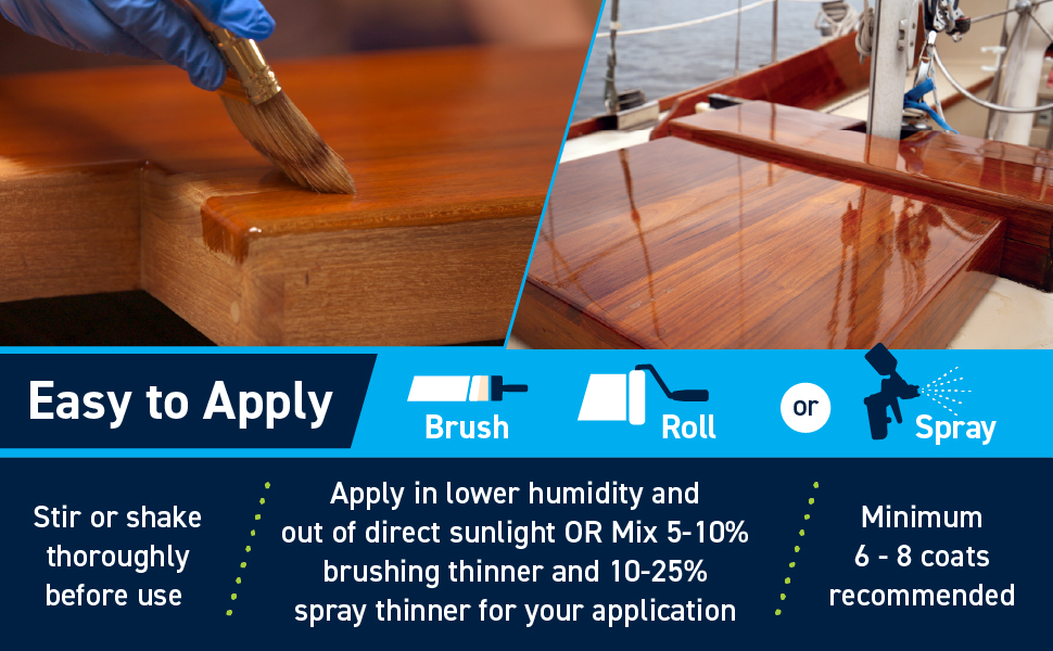 TotalBoat Lust Marine-Grade Varnish Applied with Brush on Boat Topside