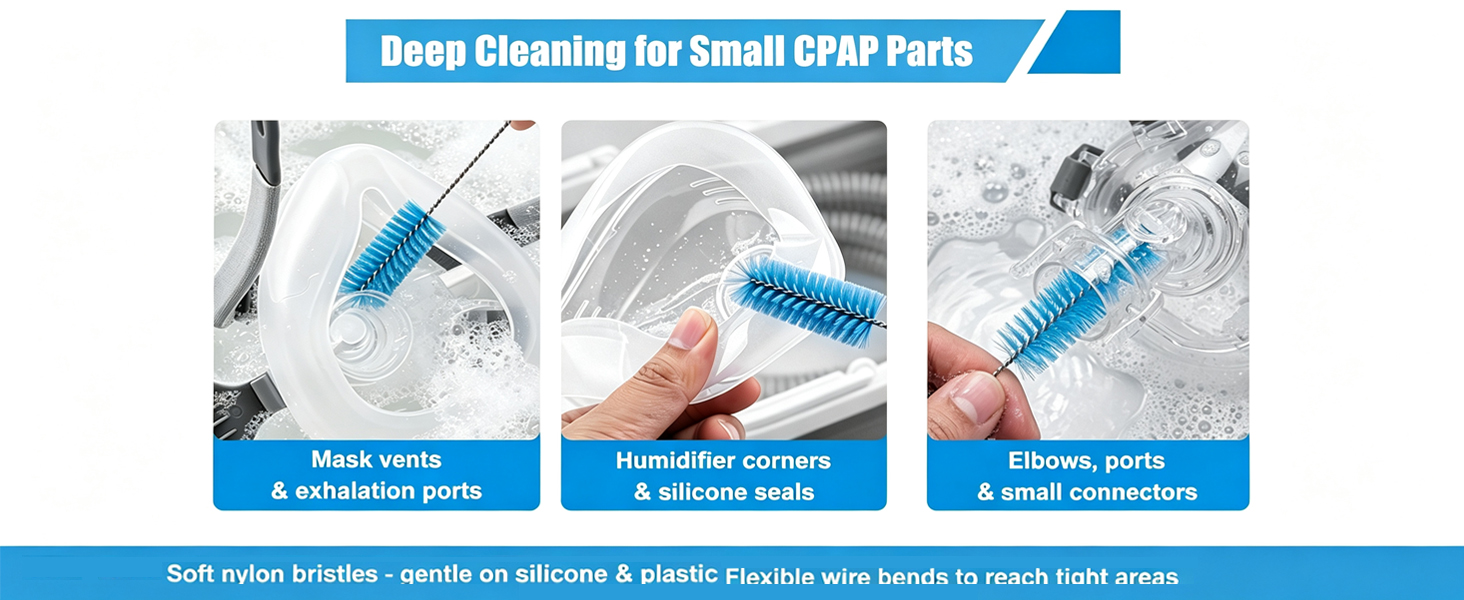 CPAP Hose &amp;amp; Mask Cleaner cpap cleaning brush Soft Brush Washing
