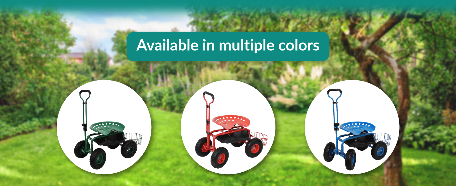 Available in multiple colors shown in green red and blue