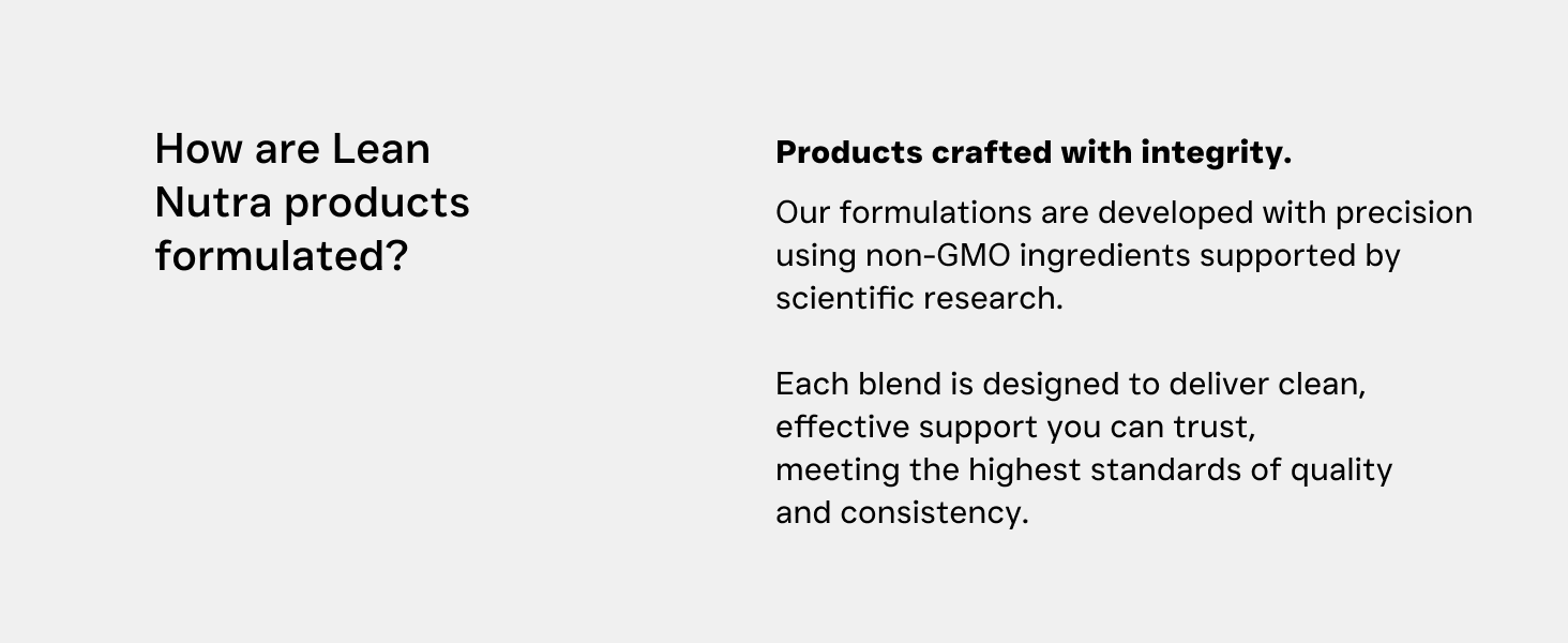 Lean Nutraceuticals, formulas for men and women, supplements for healthy livingImage