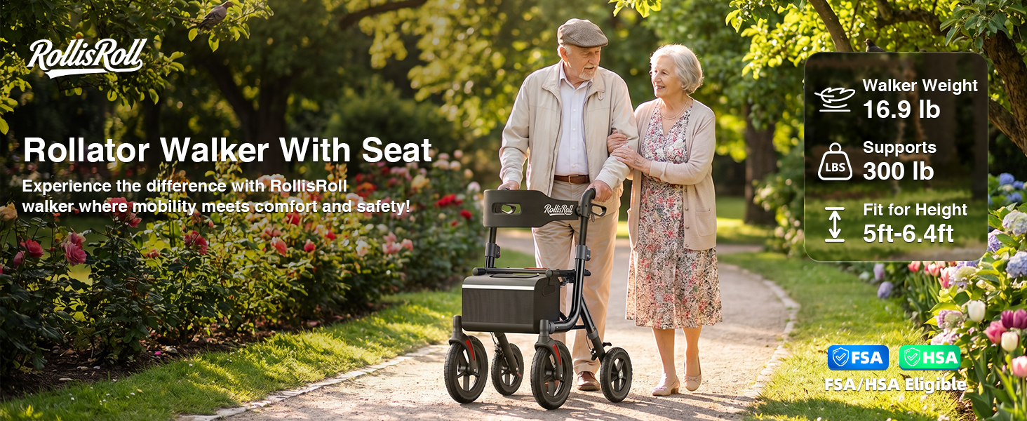 Walkers for Seniors, Rollator Walker with Seat