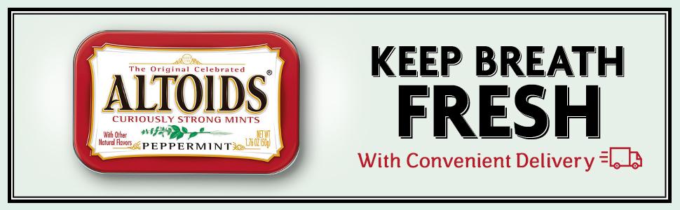 Keep breath fresh with convenient delivery of ALTOIDS Breath Mints.