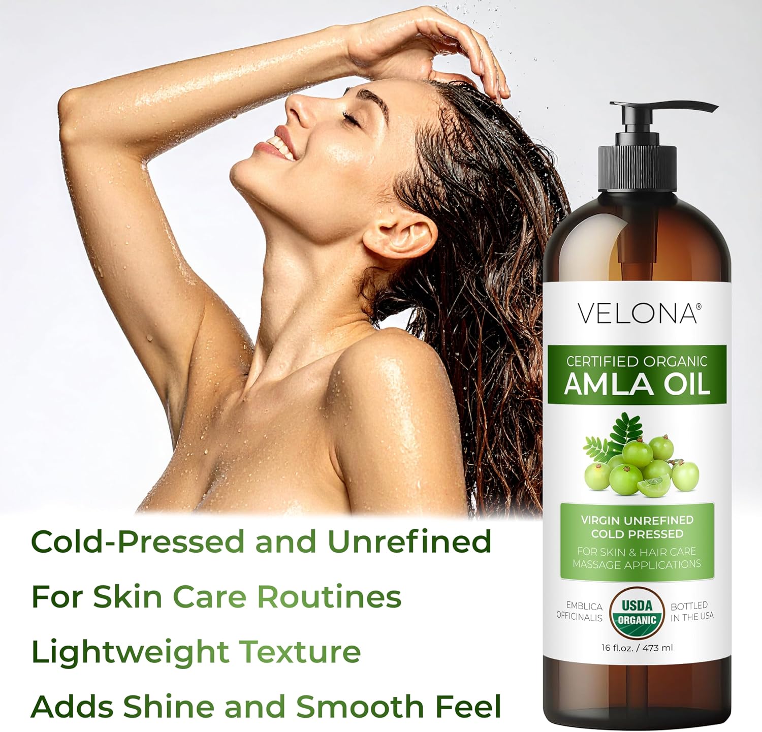 velona USDA Organic Pumpkin Seed Oil - 8 fl oz, Cold Pressed, with Pump