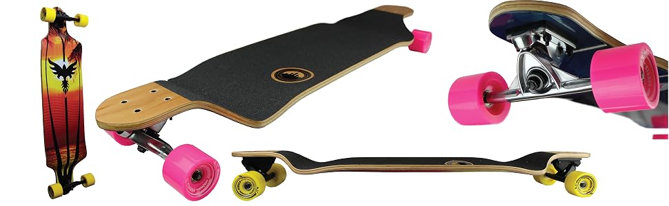 Drop down longboard Complete Skateboard shape concave