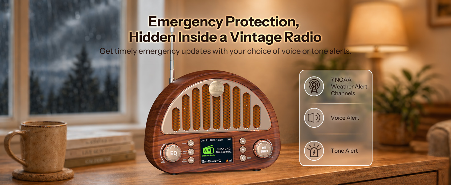 Retro Radio with Weather Alert