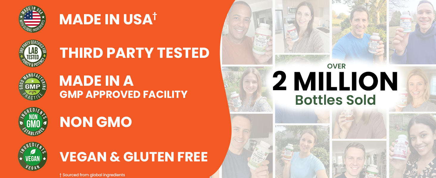 non gmo made in usa third party tested vegan gluten free vegetarian easy to swallow men and women
