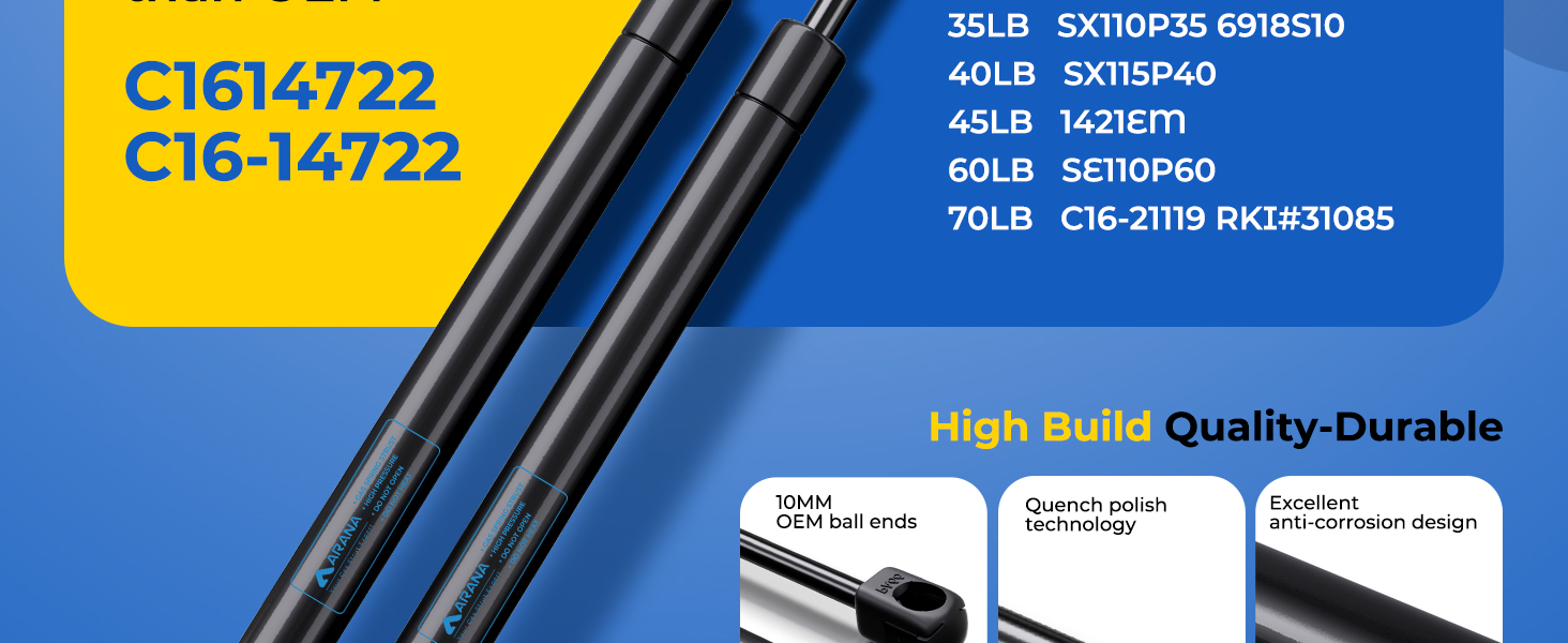 11 inch gas struts