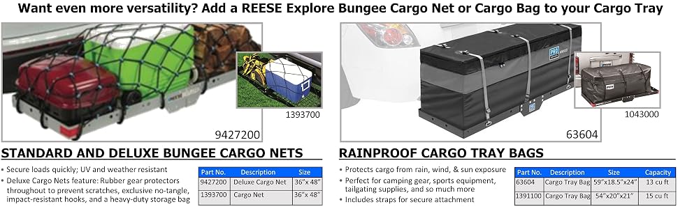 Reese Explore Hitch Mount Tray Carrier Heavy Duty Automotive Car Suv Van Truck Pro Series