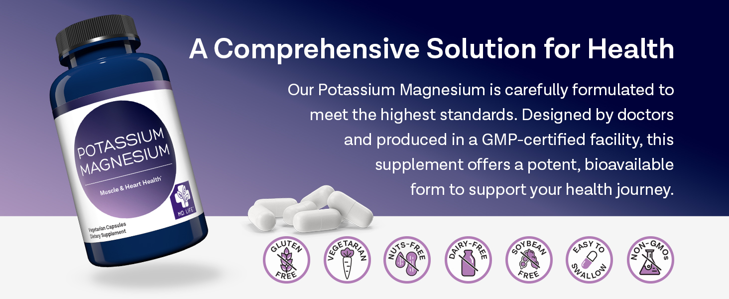 Magnesium and potassium supplement supports muscle recovery hydration and daily health needs