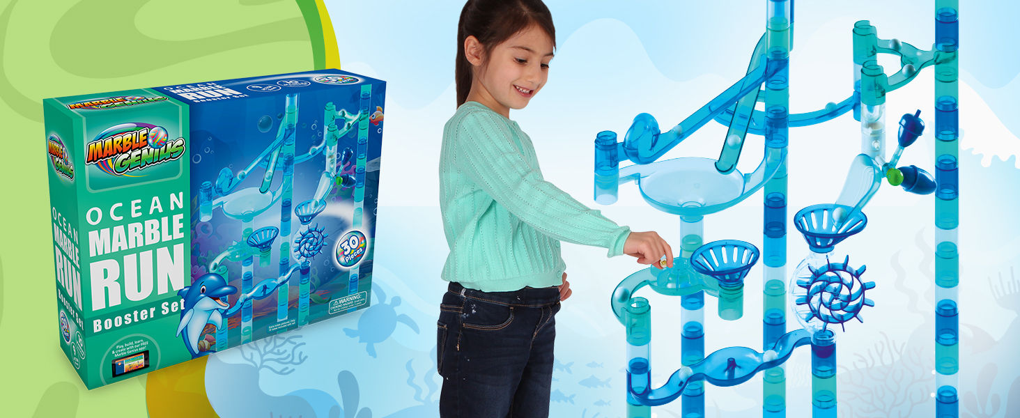 blue ocean undersea style marble runs