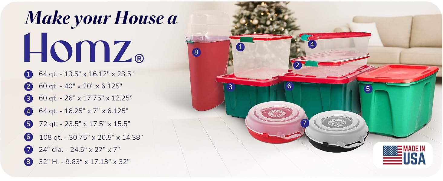 Homz 112 Quart Storage Container 2 Pack with 66 Quart Storage Container 2 Pack