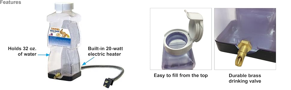 Heated Water Bottle for Rabbits features