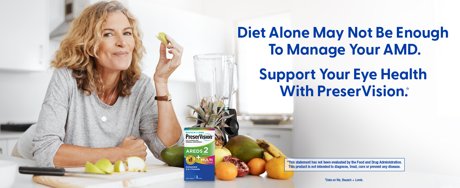 Diet along may not be enough to manage your AMD. Support your eye health with PreserVision.