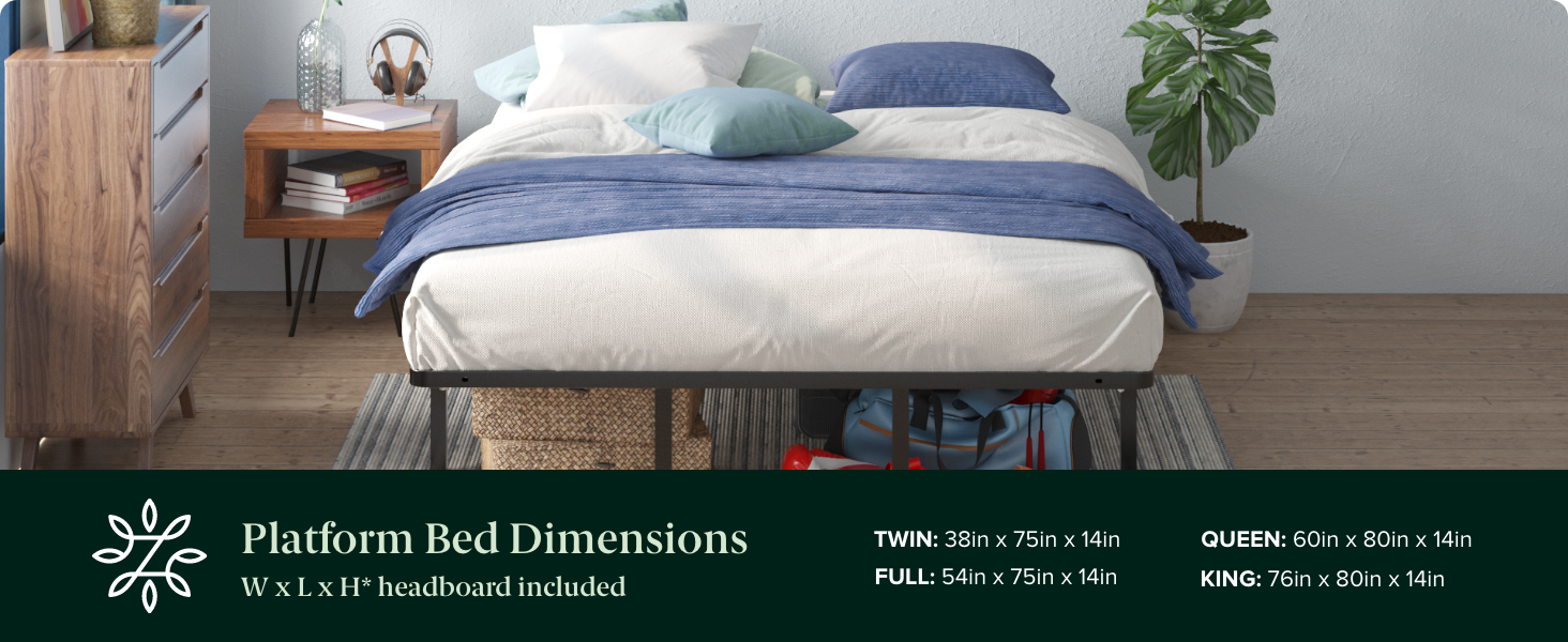 SmartBase Euro Slats Mattress Foundation dimensions