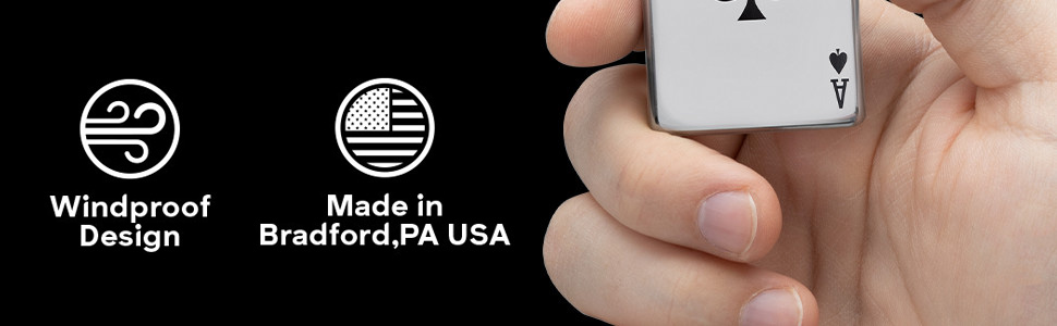 Ace, Ace lighters, Ace of Spades, Lighters, Zippo, Zippo lighter, Genuine, Refillable, Made in USA