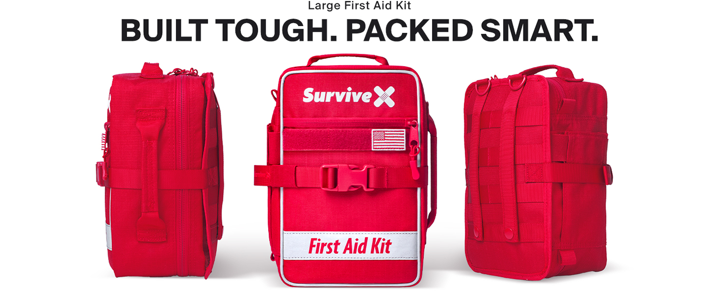 Large First Aid Kit for Car, Travel &amp;amp;amp; Home - Emergency Kit for Hiking, Camping, Outdoors