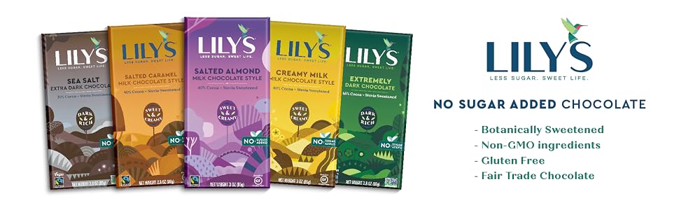 Lily's, Lily's Sweets, Sugar Free, Sugar Free Chocolate, Chocolate Bars, Keto Chocolate, Keto