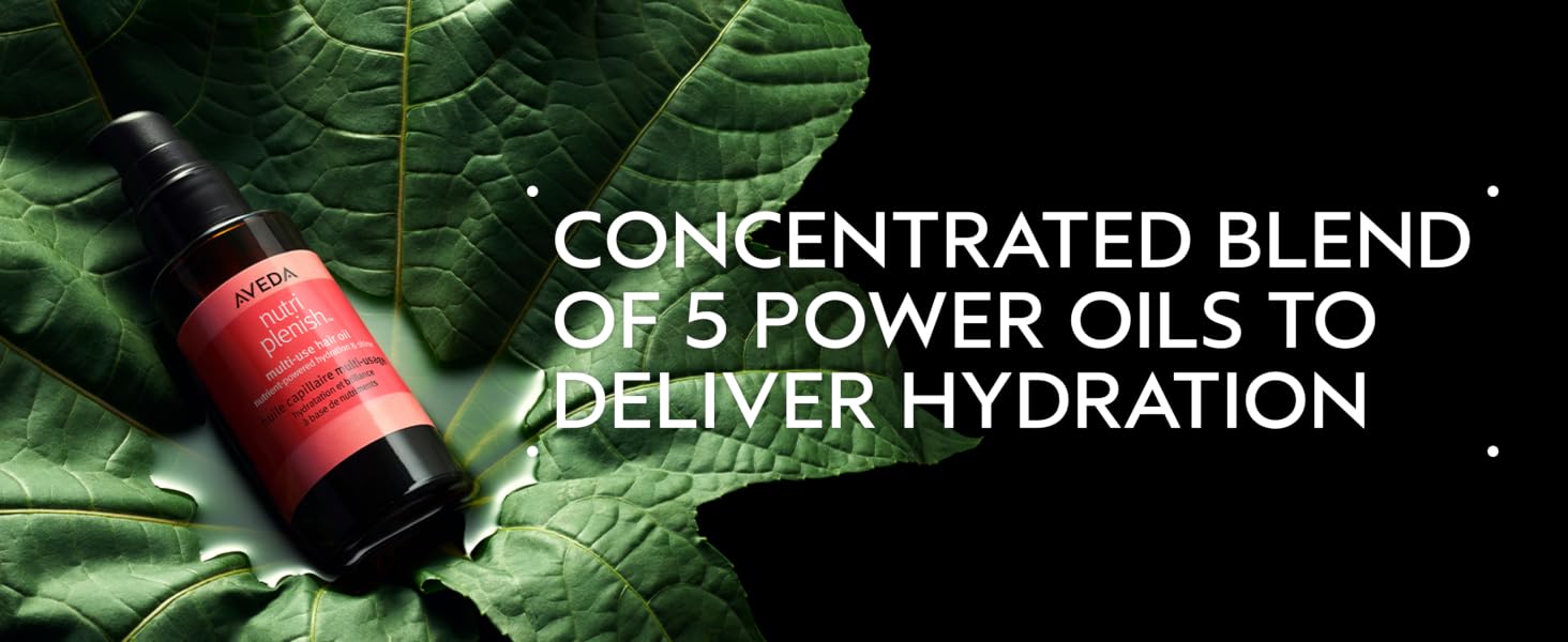 Nutriplenish Multi-Use Hair Oil concentrated blend of 5 power oils to deliver hydration.