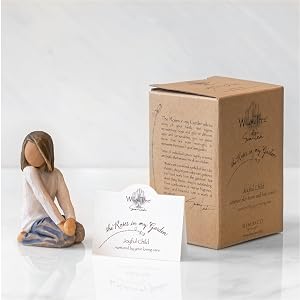 Willow Tree Joyful Child figure with packaging and enclosure card.