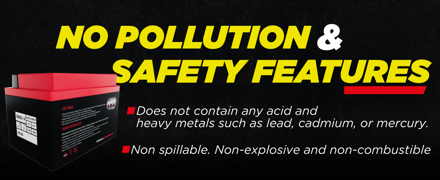 MMG Powersports Lithium batteries. No Pollution