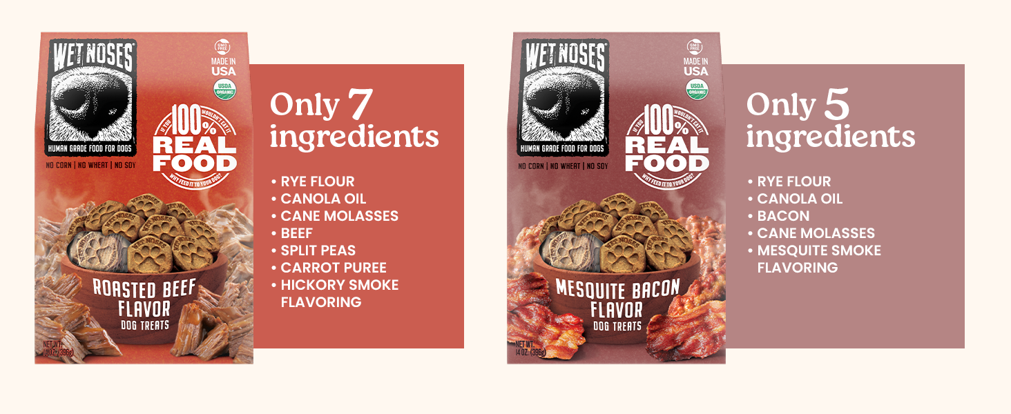 Grain-Free Organic Dog Treats, Human-Grade Non-GMO Crunchy Training Snacks for All Dogs
