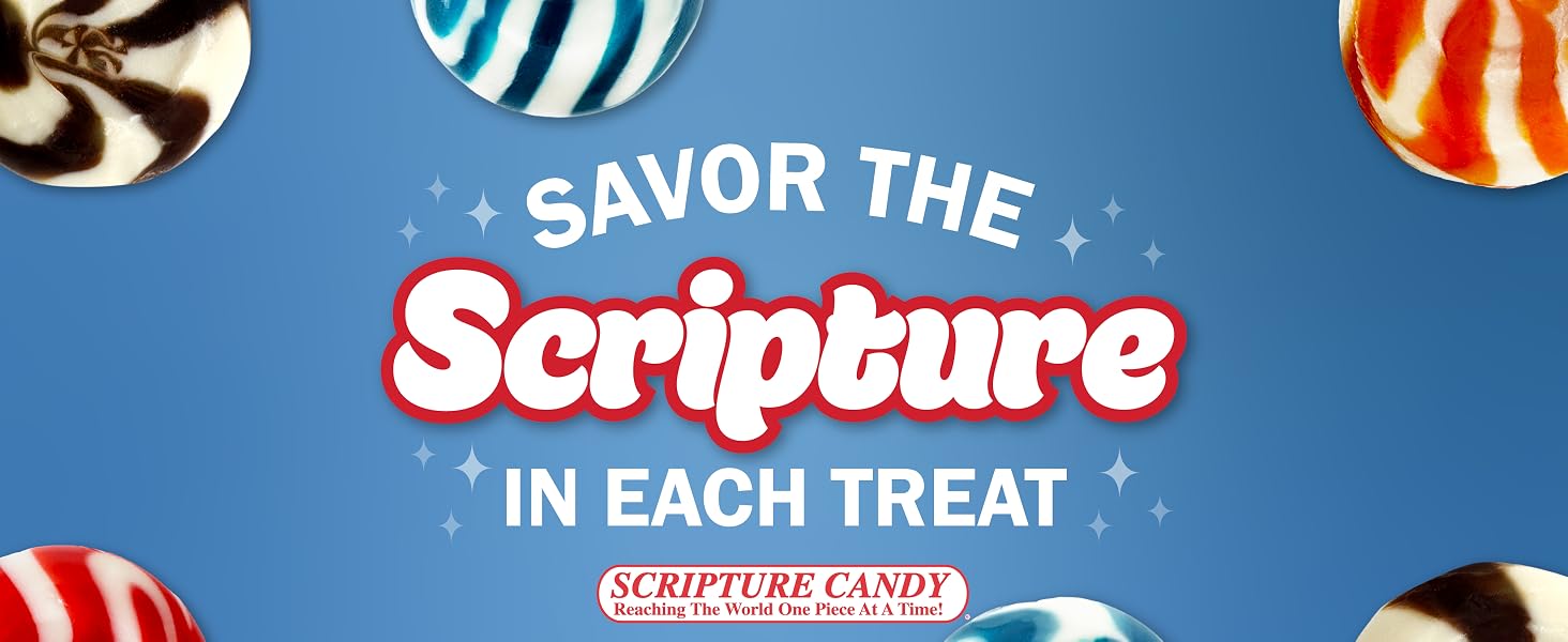 Scripture Candy Premium assortment of faith themed hard candies with Bible verses on wrappers
