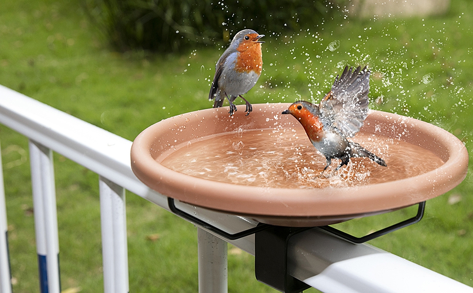deck mounted bird bath railing bird bath fence