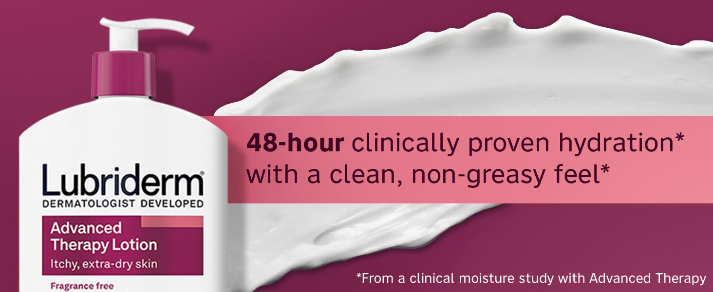 Lubriderm Advanced Therapy Lotion 48 hour clinically proven hydration clean non-greasy feel