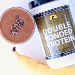 Double bonded dark chocolate smoothie with banana tastes delicious