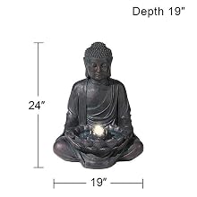 Meditating Buddha 24" High Bubbler Fountain with Light