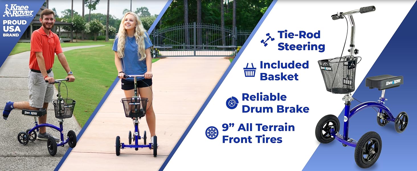 Knee scooter for broken ankle leg foot surgery injury steerable knee walker foldable fsa eligible