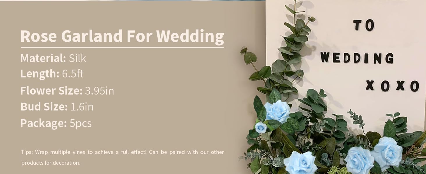 blue rose garland