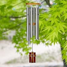 Woodstock Wind Chimes for Outside Outdoor Decor Garden, Patio and Front Porch Cross Chime