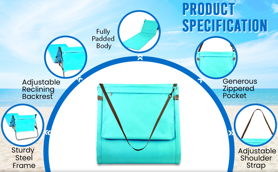 Portable Beach Mat Lounge Chair and Tote