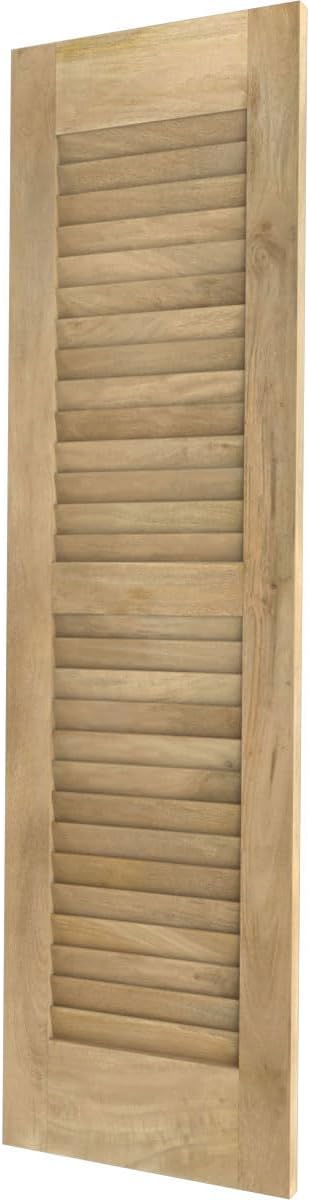 15"W x 48"H Americraft Two Equal Louver Exterior Real Wood Shutters (Per Pair), Unfinished