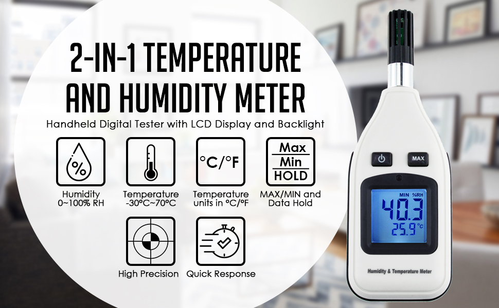 2-in-1 Temperature and Humidity Meter