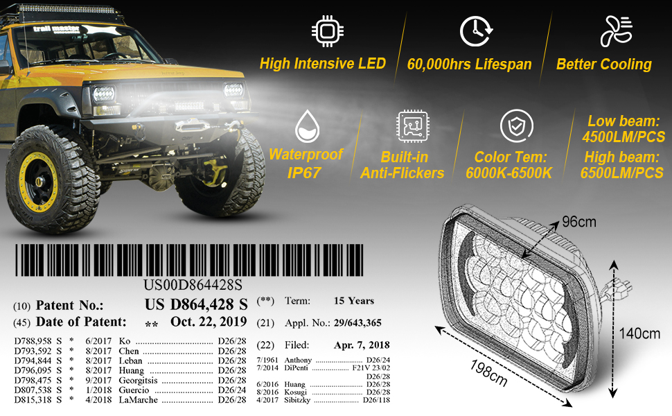 SPL headlight for xj yj toyota