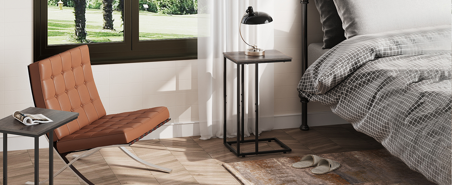 c shaped end table