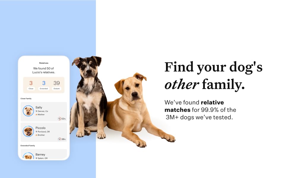 Find your dog&amp;#39;s other family with relative matches.