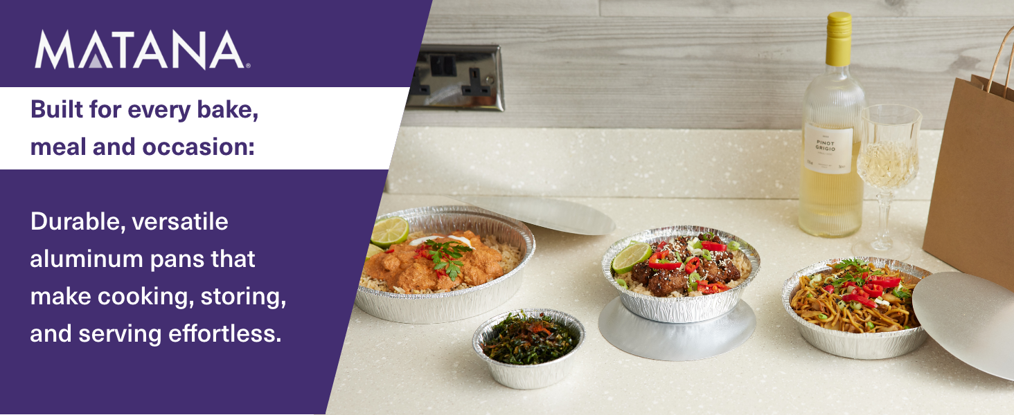 Built for every bake, meal and occasion: Durable, versatile aluminum pans