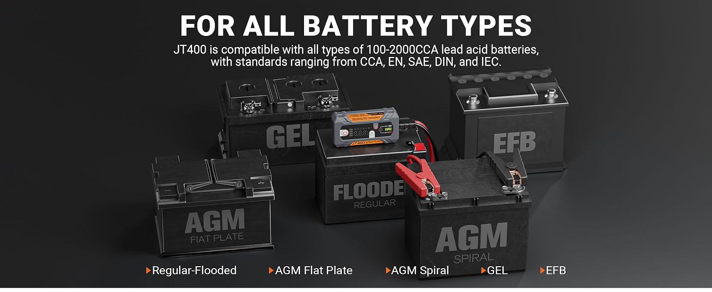 O-JT400 jump starter and battery tester