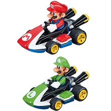Carrera GO Racing System Mario Kart Slot Car Battery Operated Racing Set Featuring Mario and Luigi